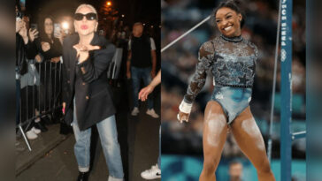 Lady Gaga Cheers On Simone Biles During Balance Beam Routine Following Leg Injury