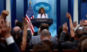 Karine Jean-Pierre hit from all sides as White House 'correspondents erupt' at briefing