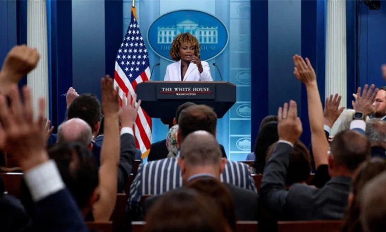 Karine Jean-Pierre hit from all sides as White House 'correspondents erupt' at briefing