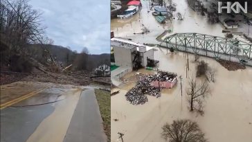 Drone Footage Captures Entire Town Submerged in Deadly U.S. Floods